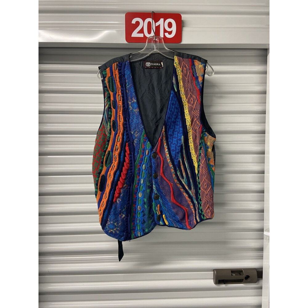 Vintage Tundra Canada Multi Color Knit Vest Size L